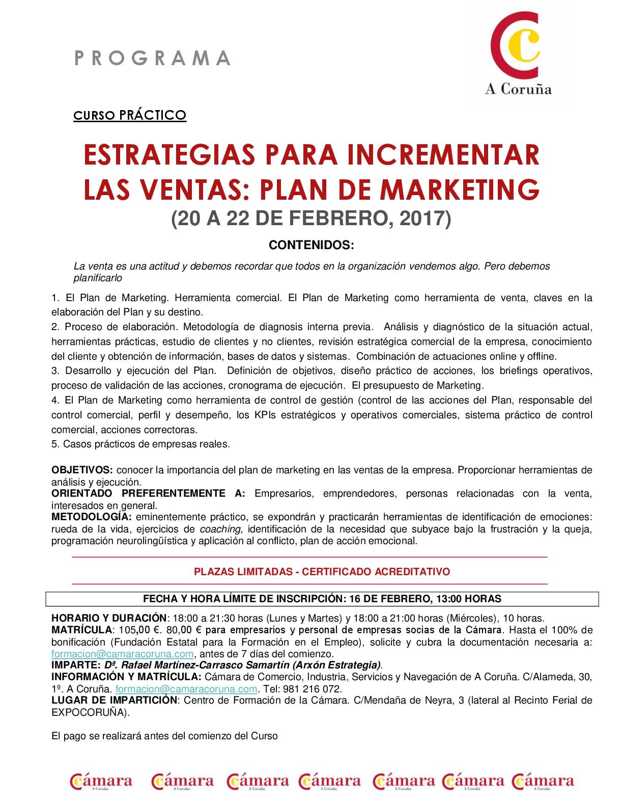 CURSO ESTRATEGIAS PARA INCREMENTAR LAS VENTAS: PLAN DE MARKETING