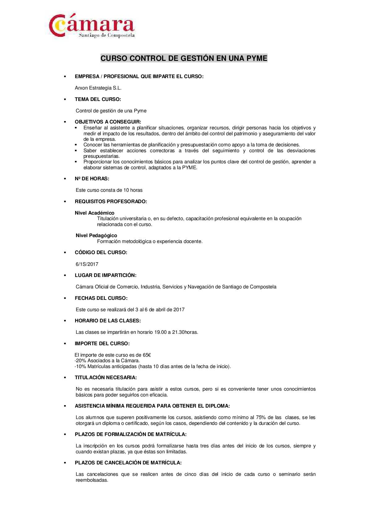 Curso Control de Gestión en una PYME