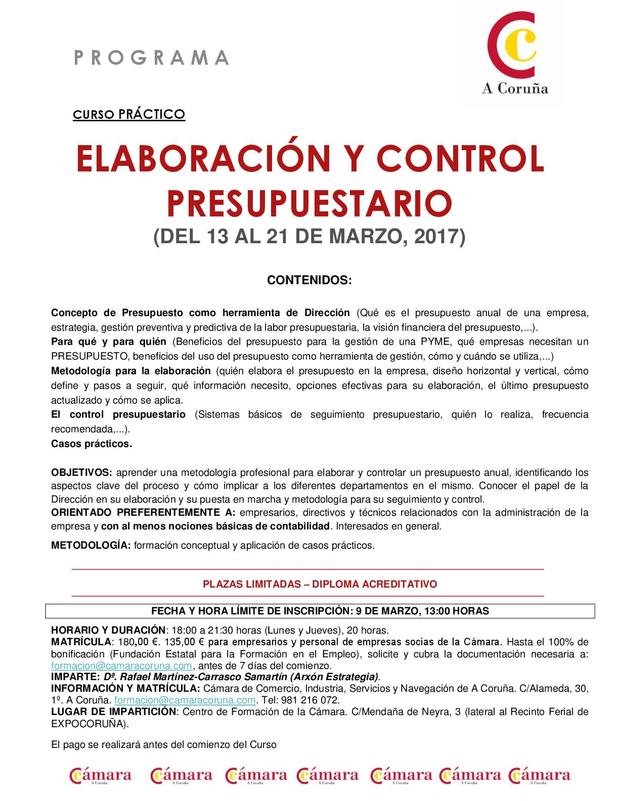 Curso Elaboración y Control Presupuestario