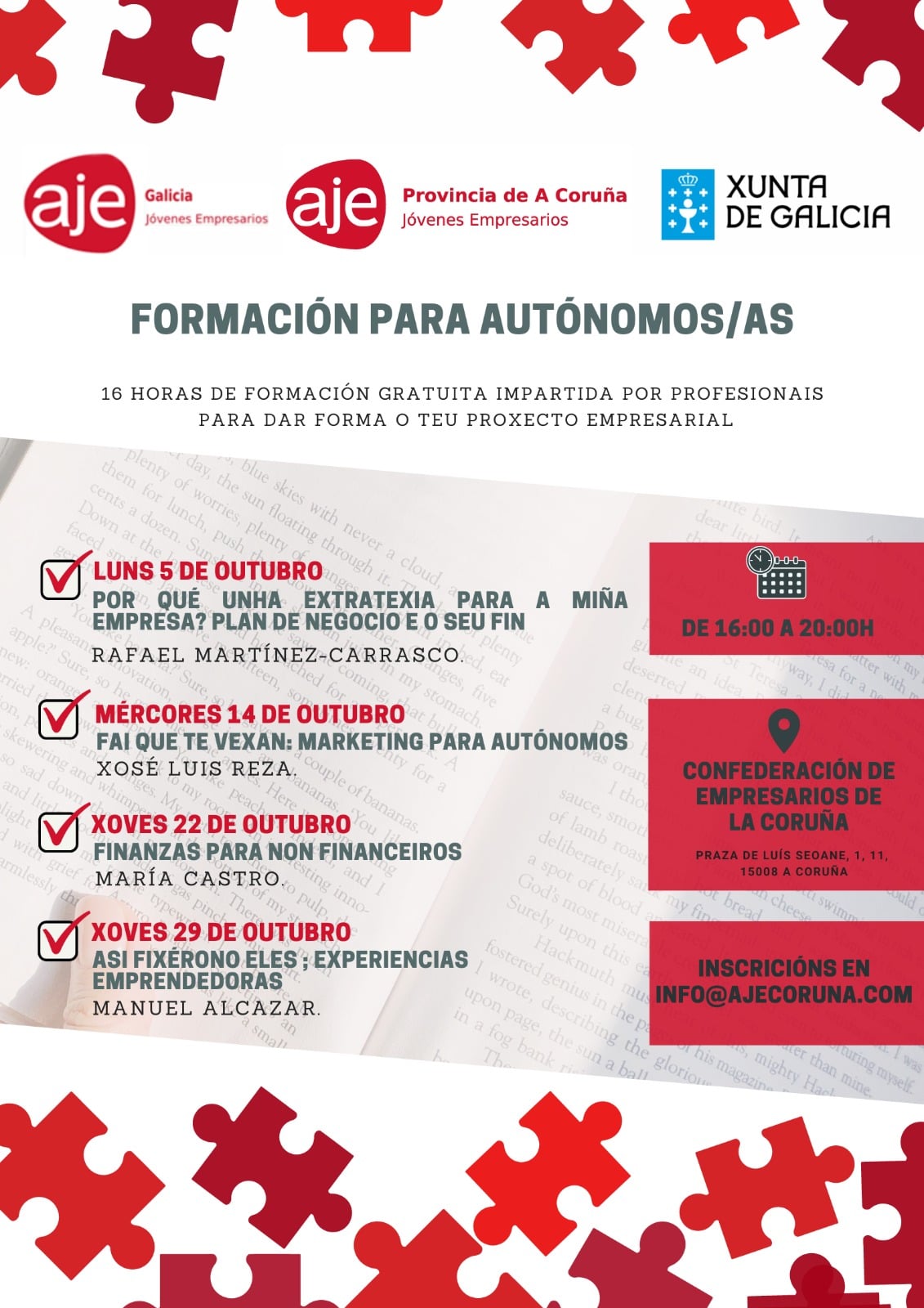 AJE: FORMACIÓN PARA AUTÓNOMOS/AS