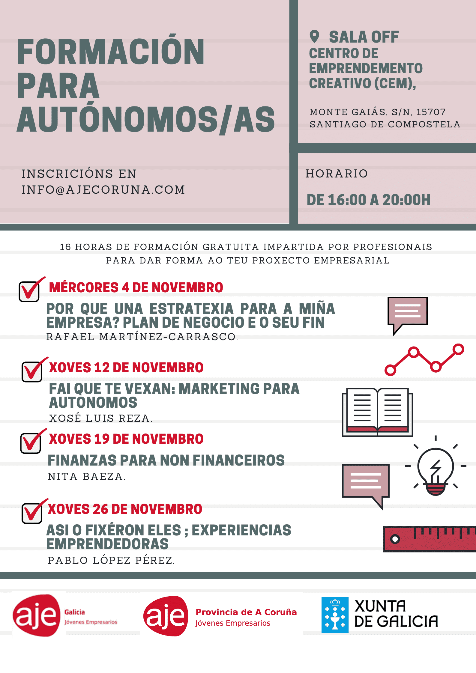 AJE GALICIA: FORMACIÓN PARA AUTÓNOMOS